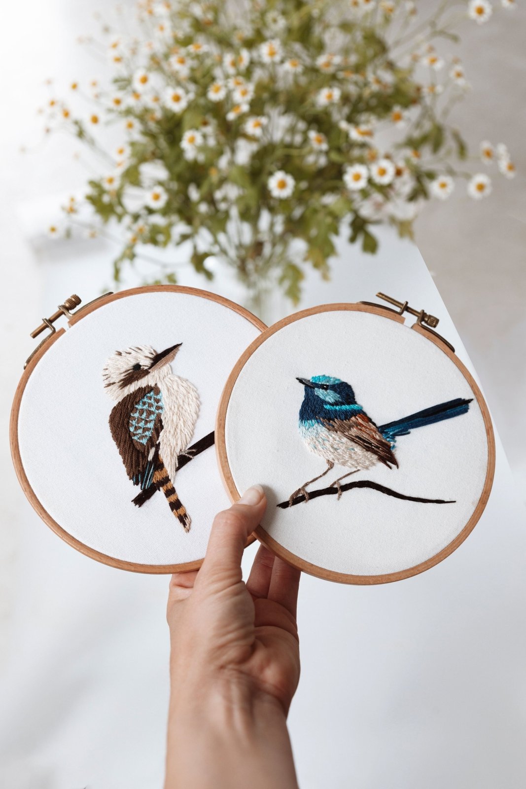 Blue Wren Embroidery Kit - Stitched Up Kits