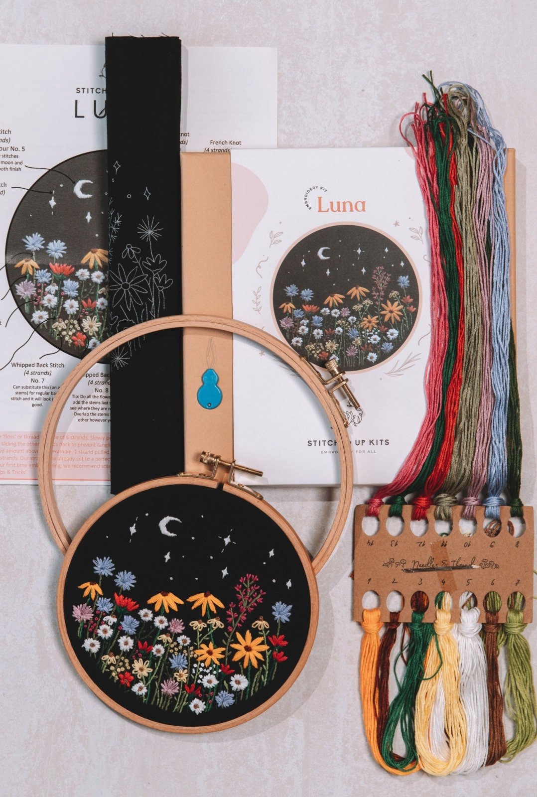 Meadow and Luna Wildflowers Embroidery Kits - Stitched Up Kits