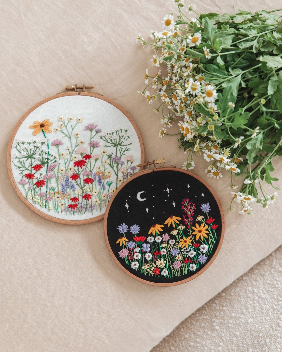 Meadow and Luna Wildflowers Embroidery Kits - Stitched Up Kits