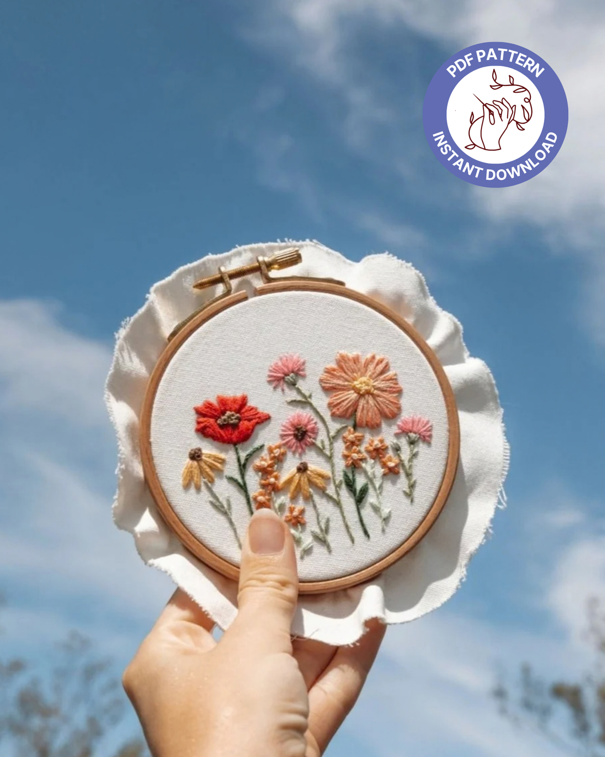 Pink Wildflowers PDF Pattern