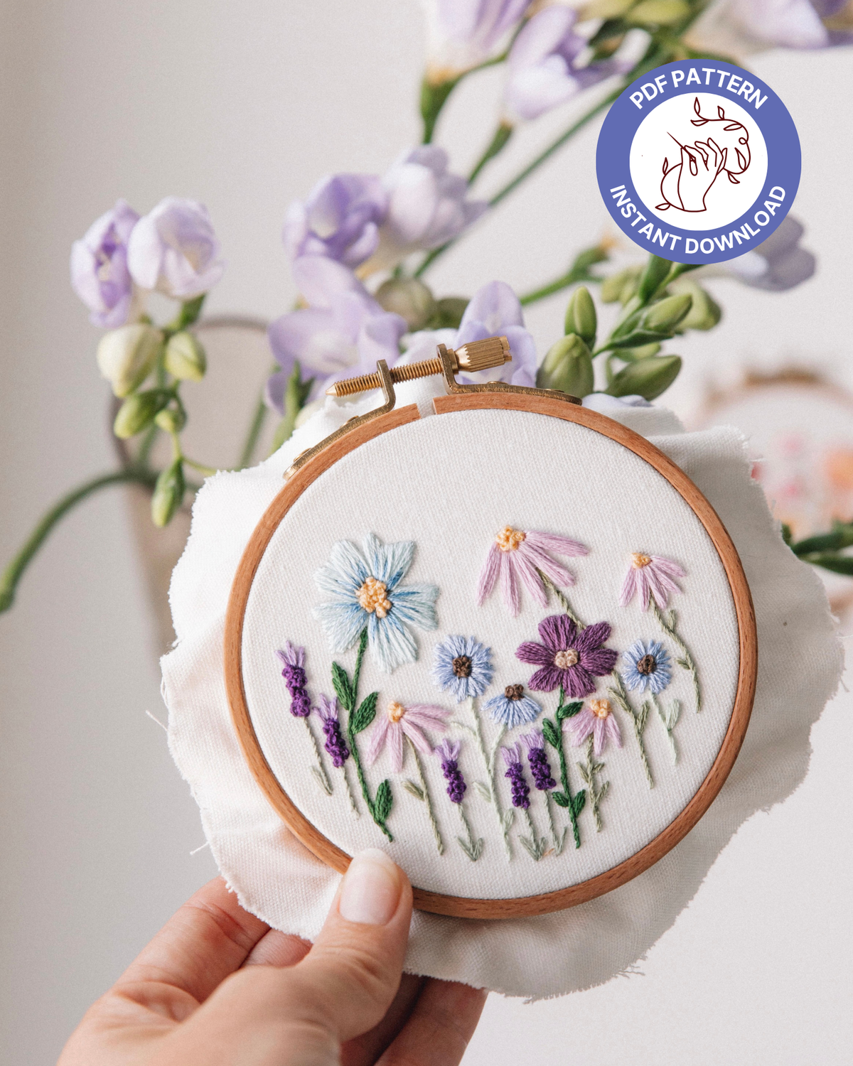 Purple Wildflowers PDF Pattern