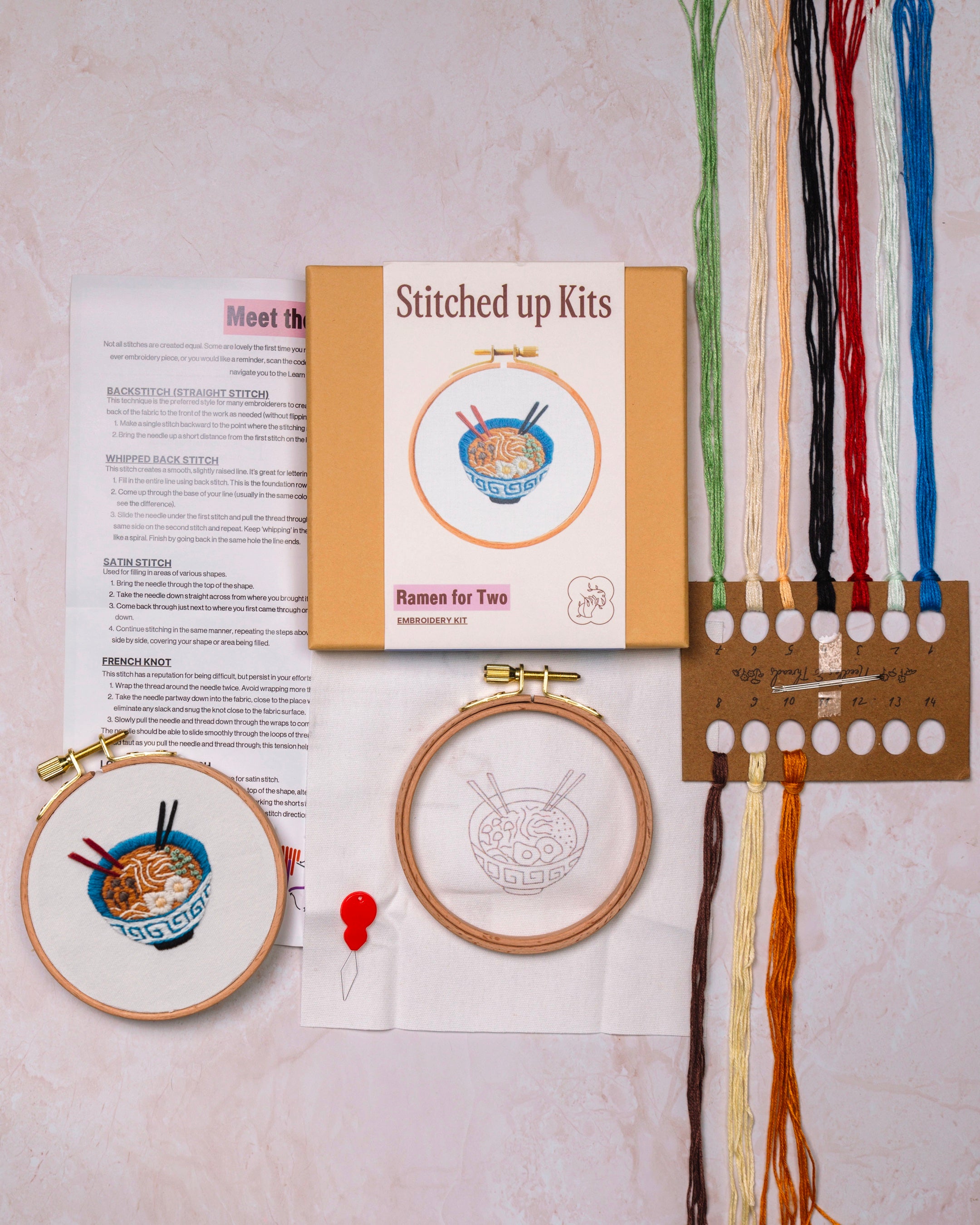 Ramen for Two Embroidery Kit