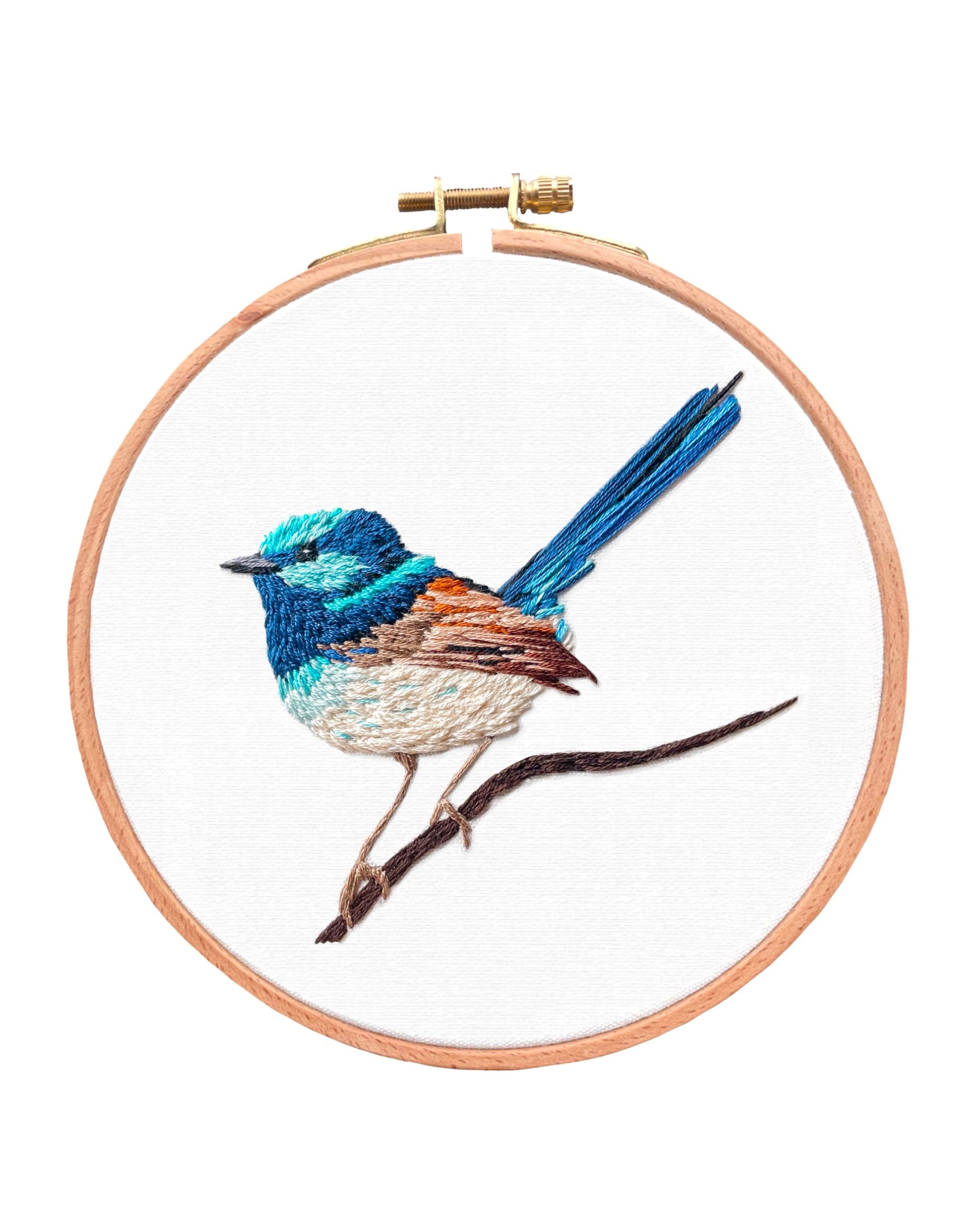 Blue Wren Embroidery Kit (6")