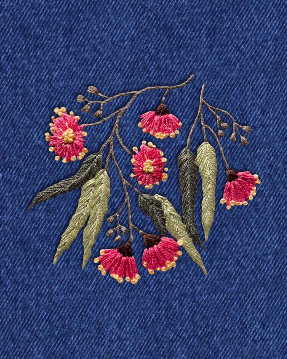Flowering Gum Embroidery Tattoo Kit | Stick & Stitch for Clothing