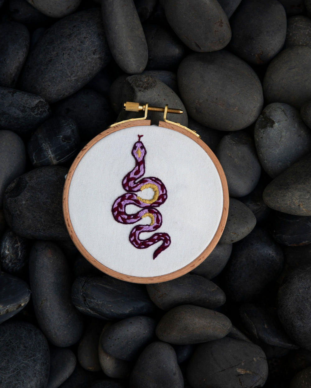 Ruby Serpent Embroidery Tattoo Kit | Stick & Stitch for Clothing
